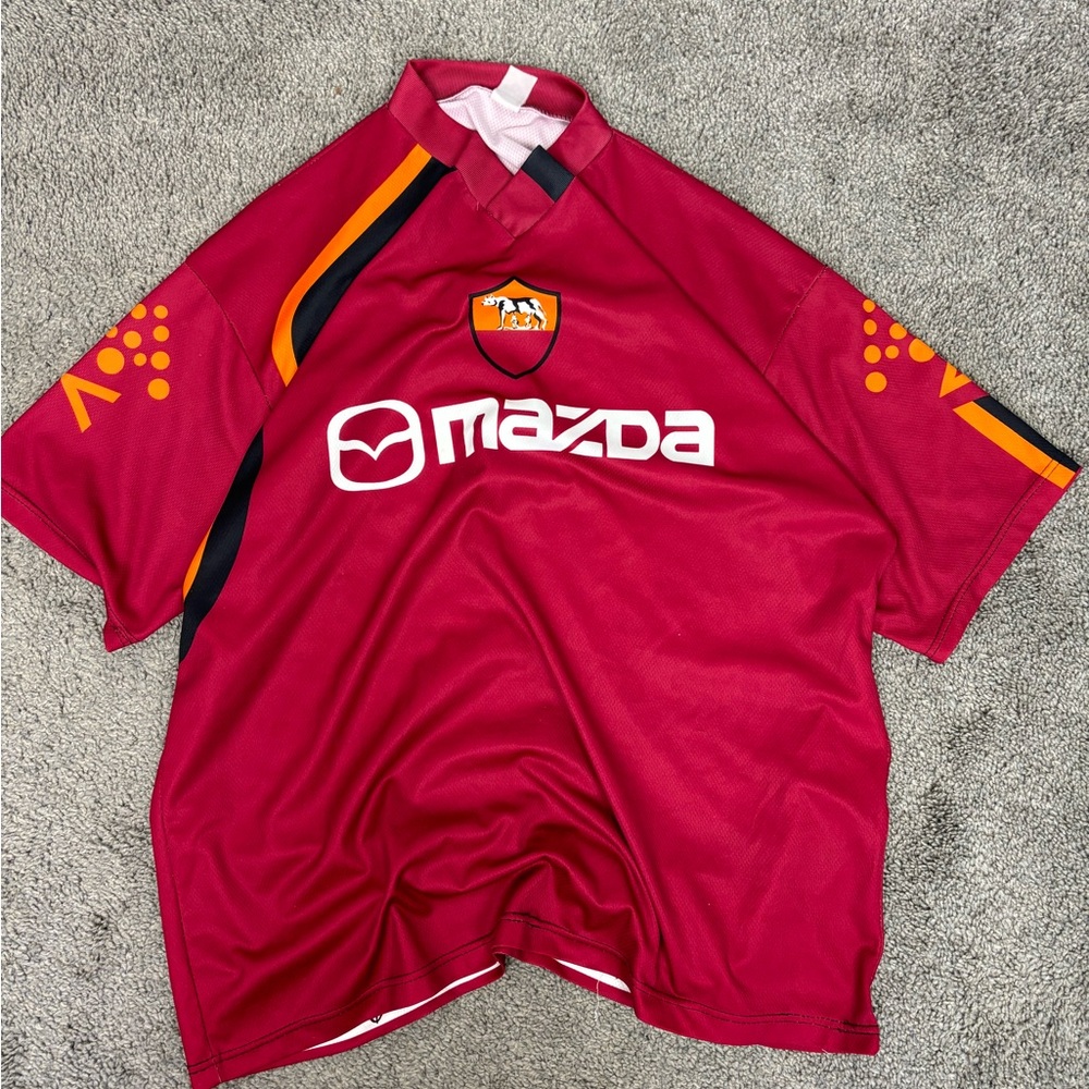 AS Roma Italy Mazda Soccer Jersey Red Number 18 Cassano